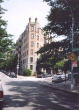 Looks West at intersection (fork) of E Mosholu Pkwy North (left) and Steuben Avenue (right) 
