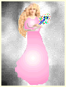 Cool spirit girl in a pink dress holding a spirit stick