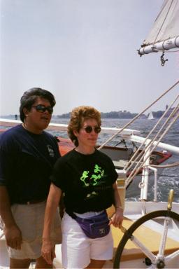 Glenn & my sister, Rachel on a ship on NYC