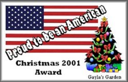 Proud to Be an American - Christmas award from Gayla's Garden