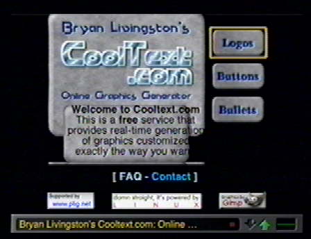 vidcap of cooltext site