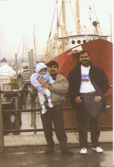 With Srini,  before boarding the ferry to Statue of Liberty