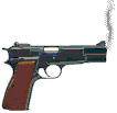 The Browning 9 mm is the favored handgun of many of Max Allan Collins's characters.