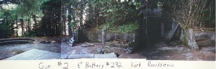 A panoramic view of the side entrance to battery 292 by the mount for gun#2