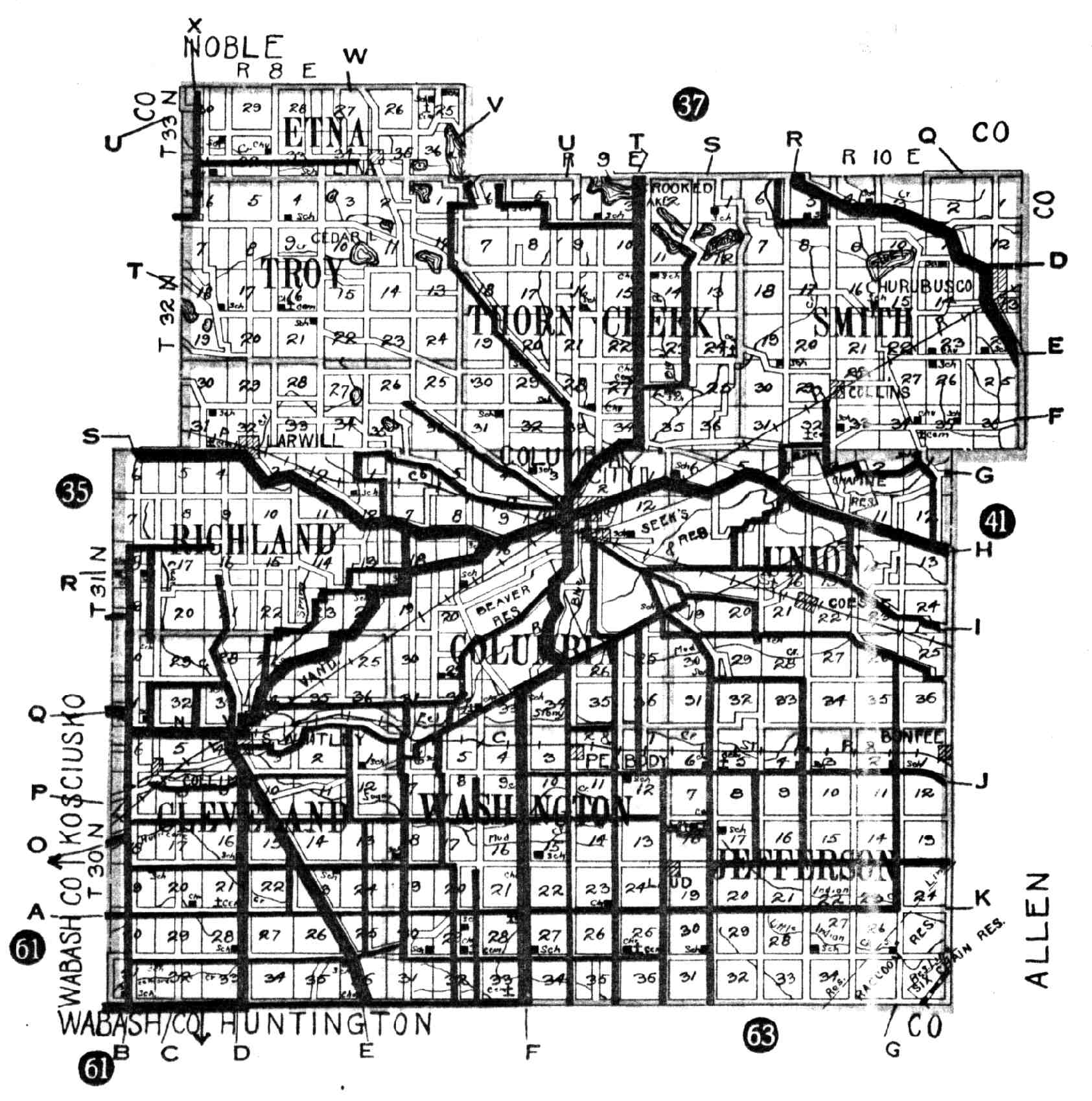 [WHITLEY COUNTY 1917 ROADMAP]