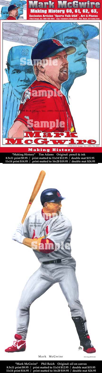 Mark McGwire Making History Art by Tim Adams and Mark McGwire
 oil painting by Phil Reich