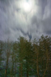 the moon and clouds