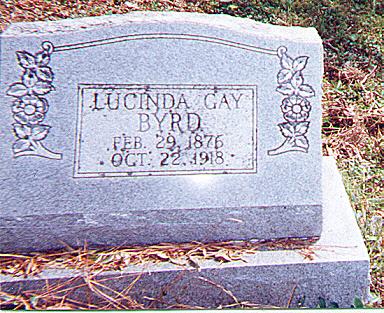 Lucinda (Gay) Byrd Tombstone Picture