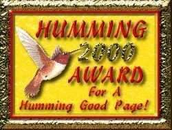 Orchid's Hummingbird Award