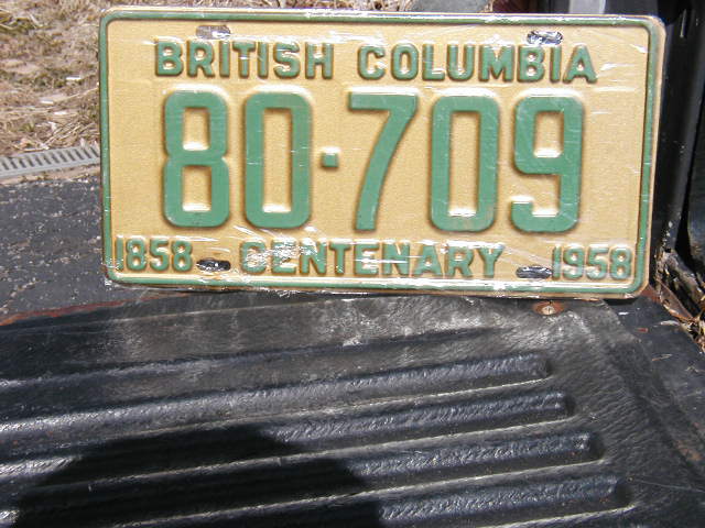 1958 BC Plate