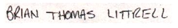 Brian's Handwritten Name
