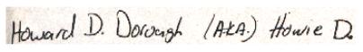 Howie's Handwritten Name