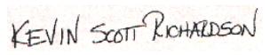 Kevin's Handwritten Name