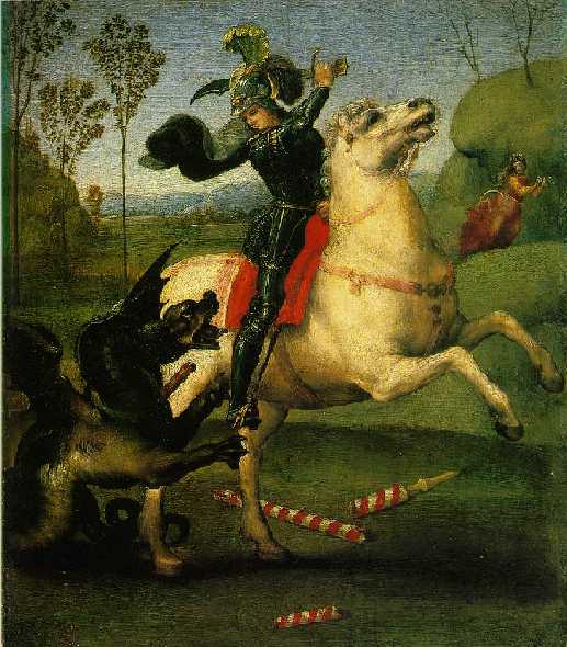 St George Slays the Dragon (Louvre) by Raphael