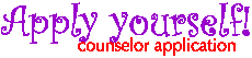 Apply yourself--the counselor application