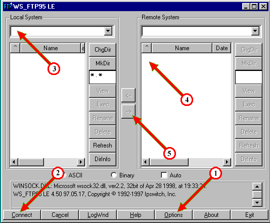 Main screen of WS_FTP