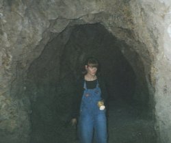 Jami explores a mine shaft