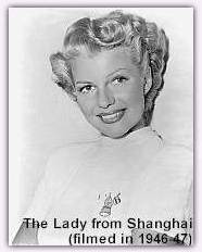 publicity shot for The Lady from Shanghai (1948) showcasing Rita's new look