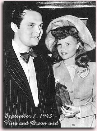 Rita and Orson Welles on their wedding day