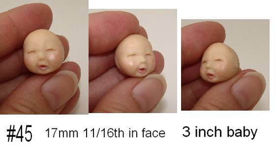 Little Baby Face 1/2 inch Polymer Clay Push Mold 