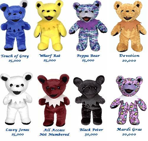 SPECIAL AND LIMITED EDITION GRATEFUL DEAD BEARS