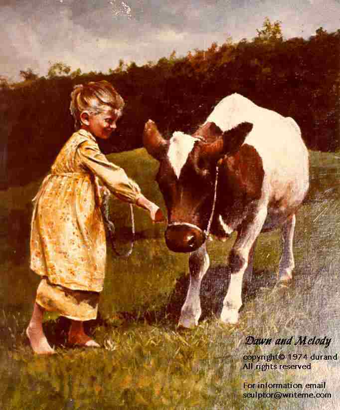 Child with Melody, Ayrshire Milk Cow