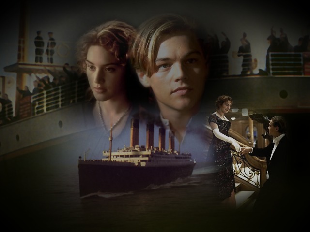 large collage image of titanic