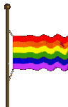 Half-mast pride flag