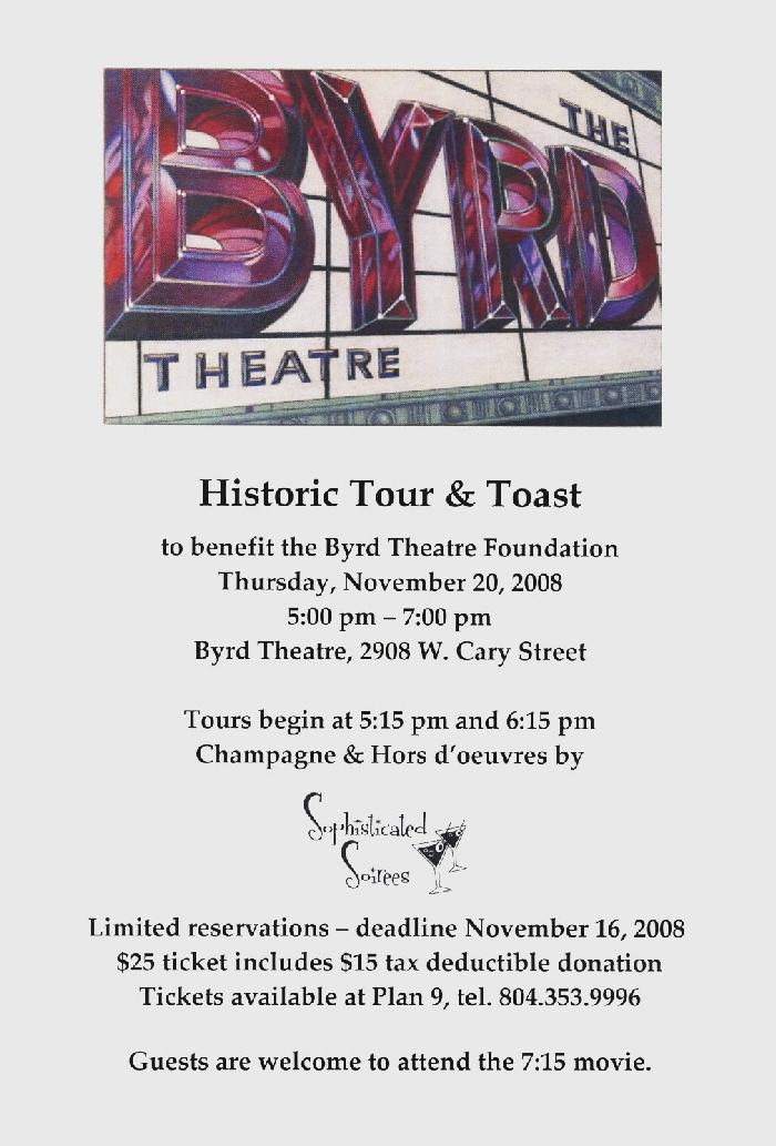 Historic Tour & Toast of the Byrd Theatre
