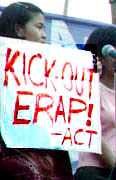 Teachers call for Erap's expulsion from Philippine society.