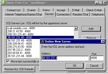 ICQ Servers