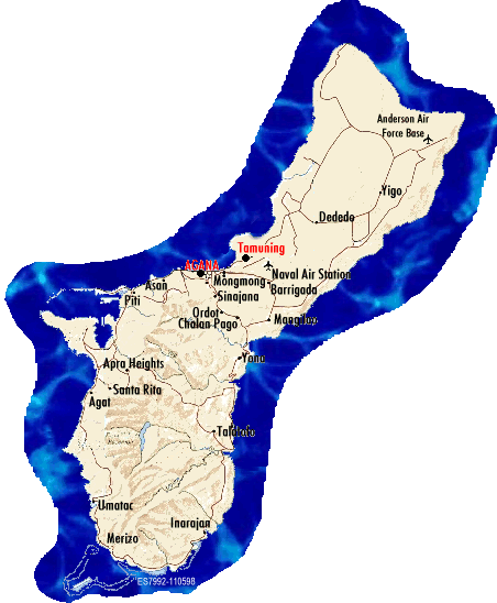 A pretty good map of Guam.  I'm from Dededo.