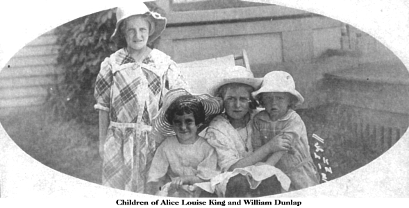 Children of Alice Louise King and William Dunlap