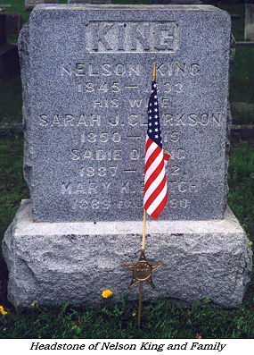 Headstone of Nelson King and Family