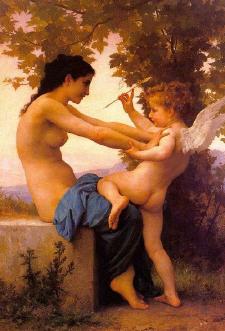 'Young Girl Defending Herself against Eros' - Adolphe-William Bouguereau