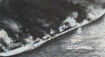 SS Camden on fire