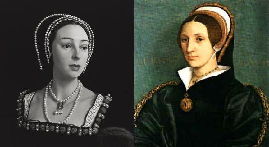 Here's a pair of queens who lost their heads on Tower Hill.  That' Anne Boleyn on the left and Catherine Howard on the right.