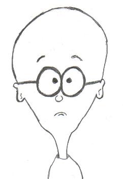 A simple pencil sketch of a bald-headed guy.