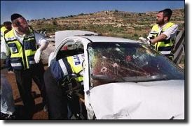 Car of Israeli official assassinated by Hamas terrorists.