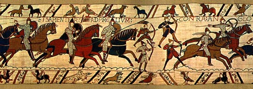 Bayeux Tapestry, panel 39: Norman archers bravely fire