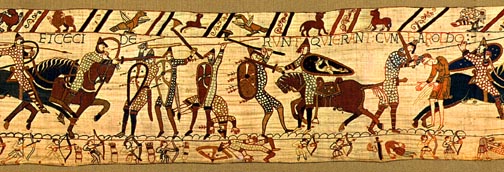 Bayeux Tapestry, panel 46: The Normans muster up a final charge