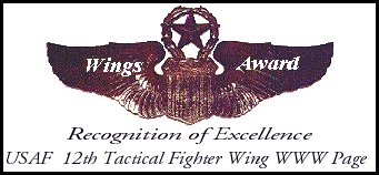 USAF 12th Tactical Fighter Wing Recognition of Excellence