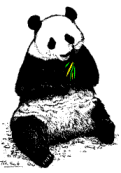  panda 
bear w/leaf