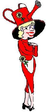 woman with
flowercan on head