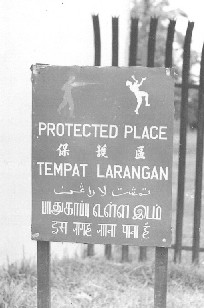 supplied by Peter Thompson Sign outside Tengah Base