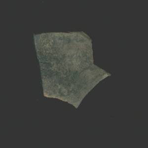 Leather Fragment with Demotic inscription in ink. - Actual Size - Side B