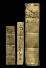 17th century Itallian vellum bound books.  These simple undecorated bindings have hand-written titles.