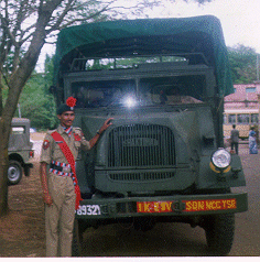 CQMS Sachin.P.K and the classic Shaktiman Army Truck 