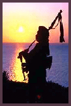 A picture of a piper at sunset