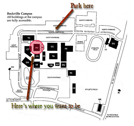 Map of the Montgomery College, Rockville Campus